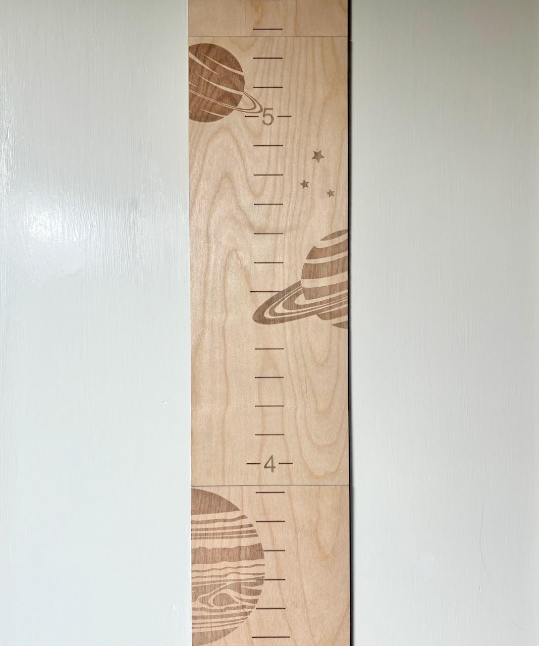 Personalized Wooden Growth Chart w/ Height Markers,Wood Height Chart for Kids,Personalized Baby Gift,Solar System Wall Decor,Space Theme