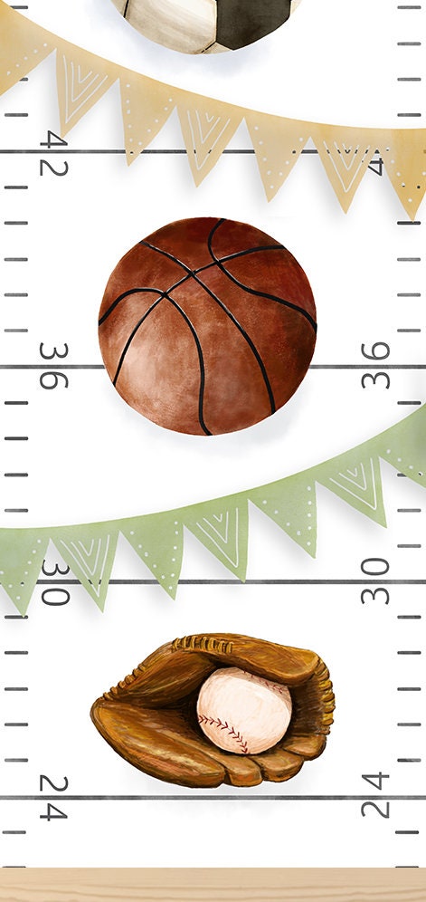 Personalized Growth Chart for Kids | Sports | Football | Soccer | Basketball | Baseball