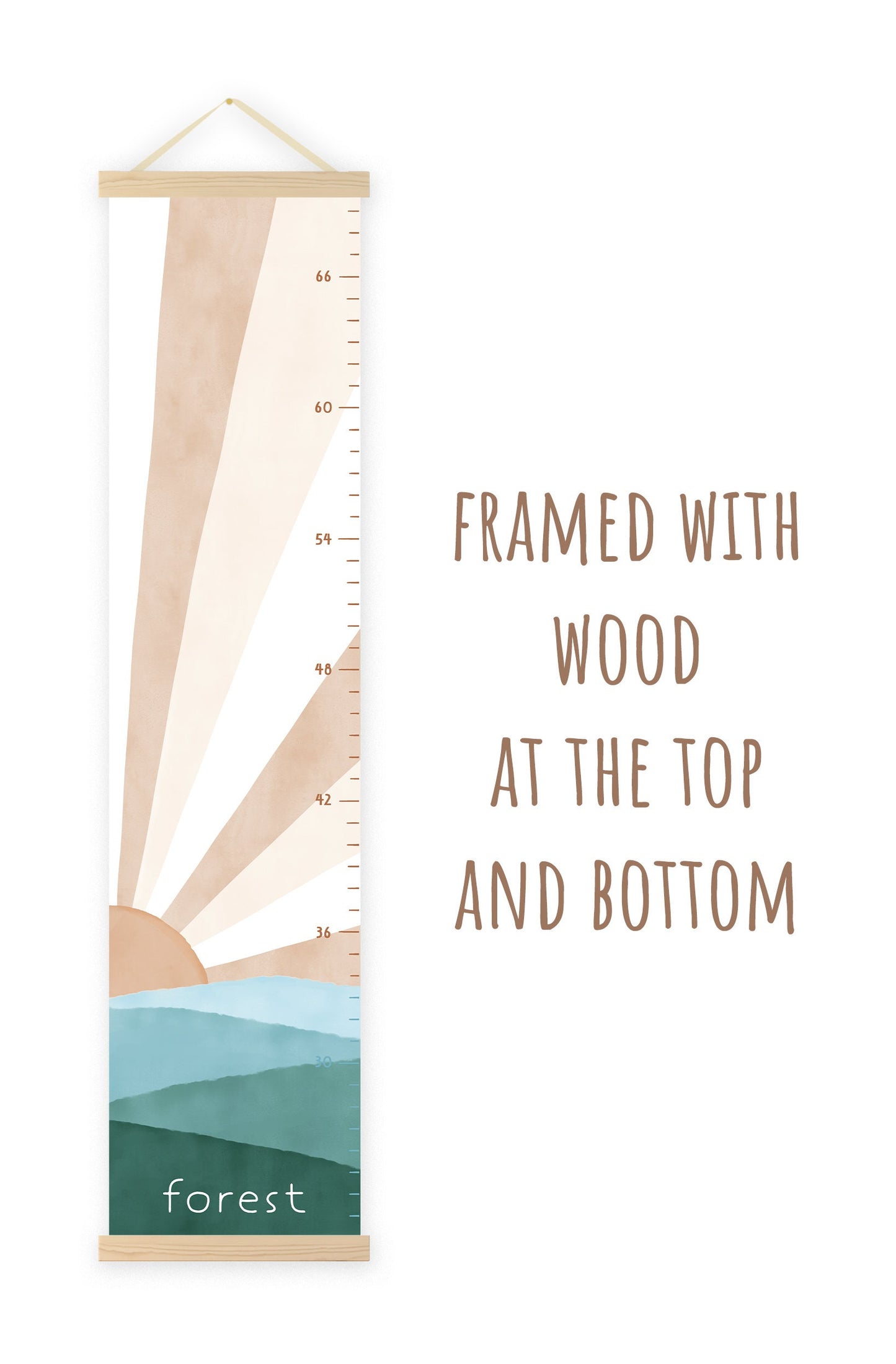 Personalized Growth Chart for Kids | Sunrise Over Mountains