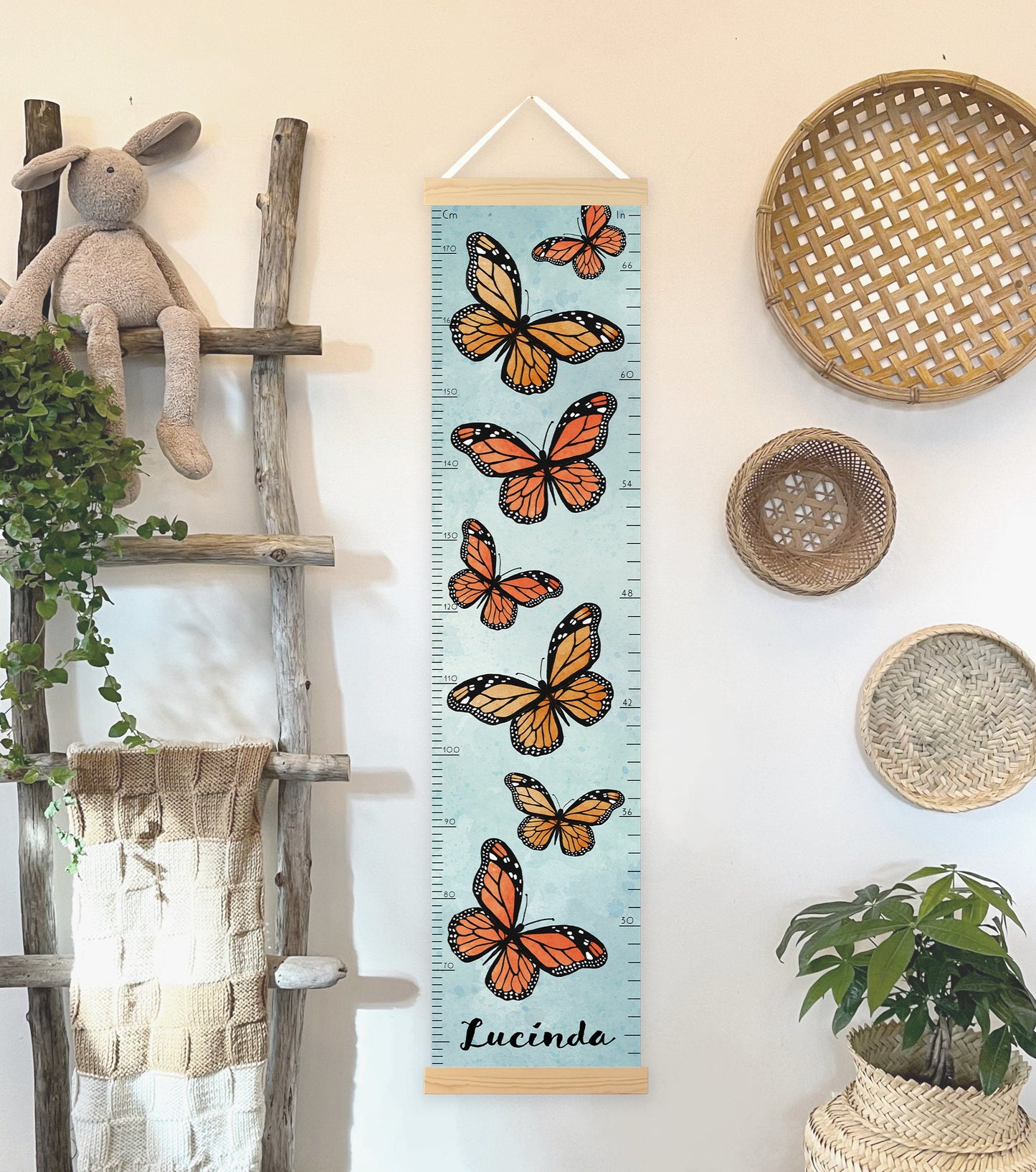 Personalized Growth Chart for Kids | Butterfly Height Chart