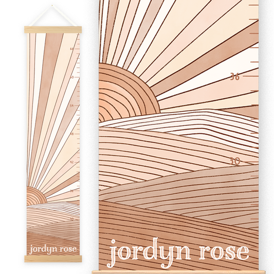 Personalized Growth Chart for Kids | Boho Sunshine in Terra Cotta