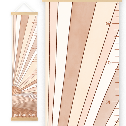Personalized Growth Chart for Kids | Boho Sunshine in Terra Cotta