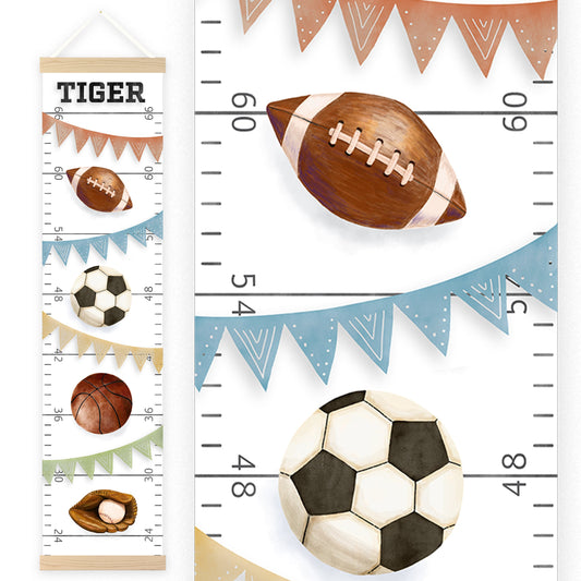 Personalized Growth Chart for Kids | Sports | Football | Soccer | Basketball | Baseball
